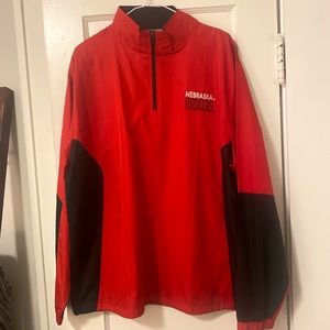 Men’s Quarter Zip Nebraska Huskers Windbreaker - Size L